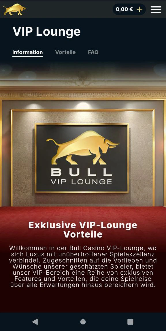 VIP-Club bei Bull casino mit besonderen Privilegien